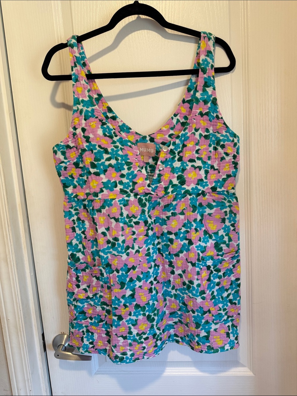 Show Me Your MuMu Pink Floral One-Piece with Teal and Yellow Accents
